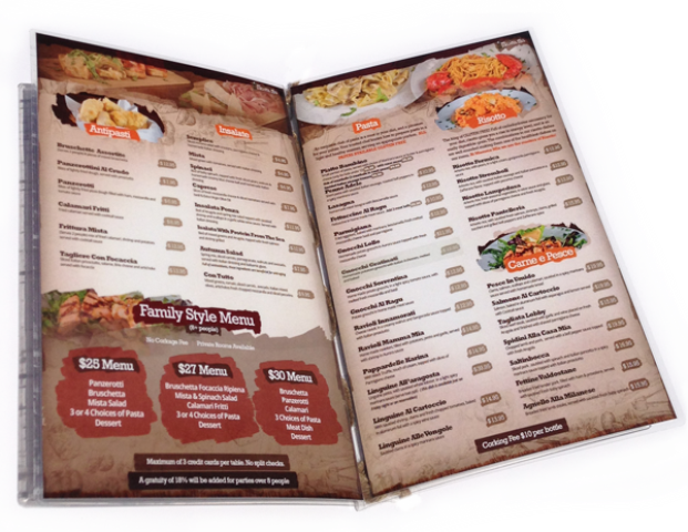 in menu nhà hàng