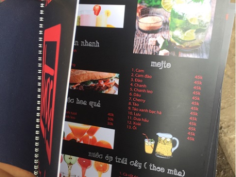 menu đẹp cho quán cafe