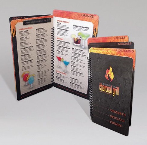 in menu quán cà phê
