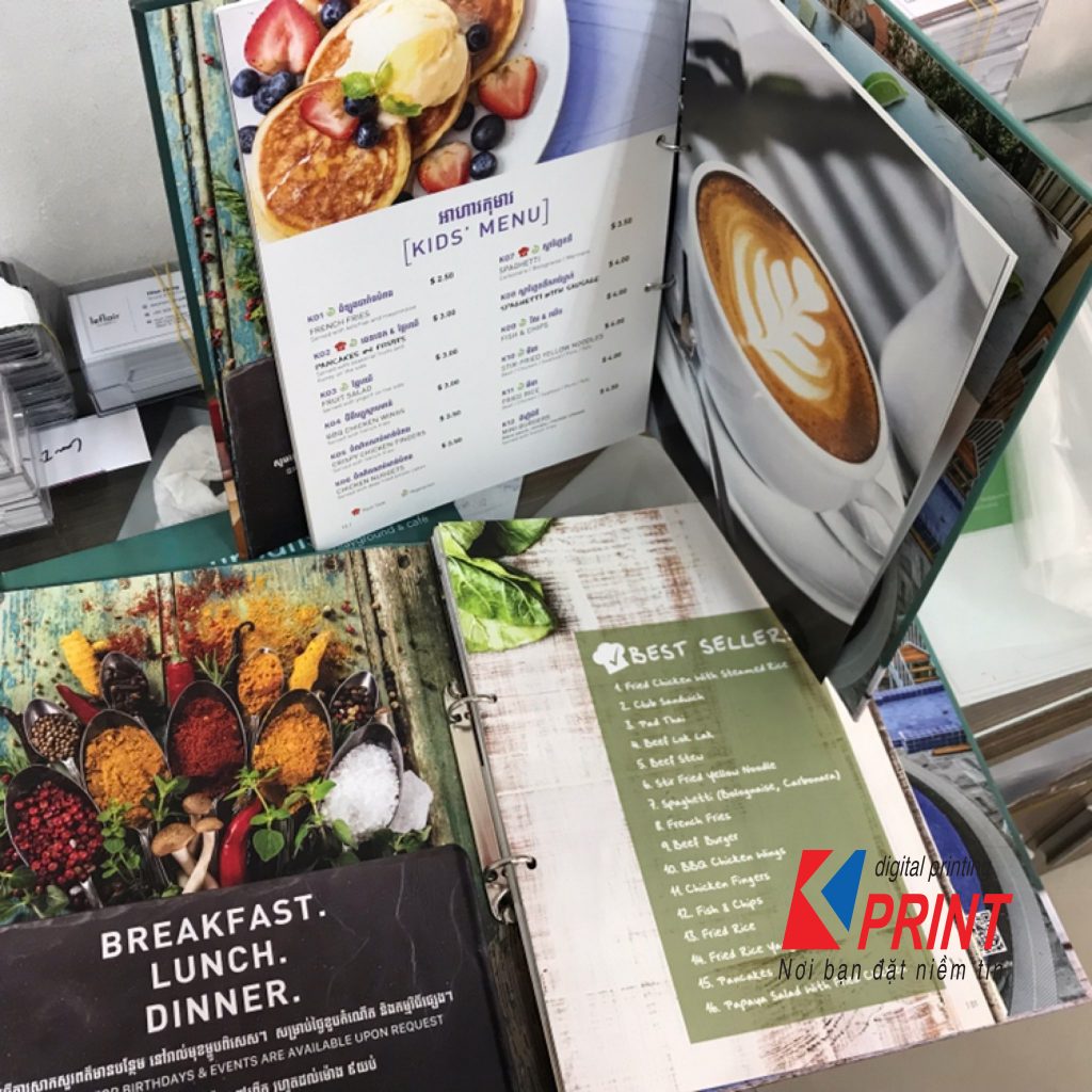 in menu giấy nhựa