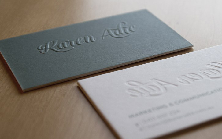 in card visit dập nổi
