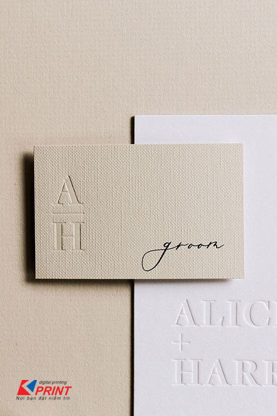 in name card dập nổi