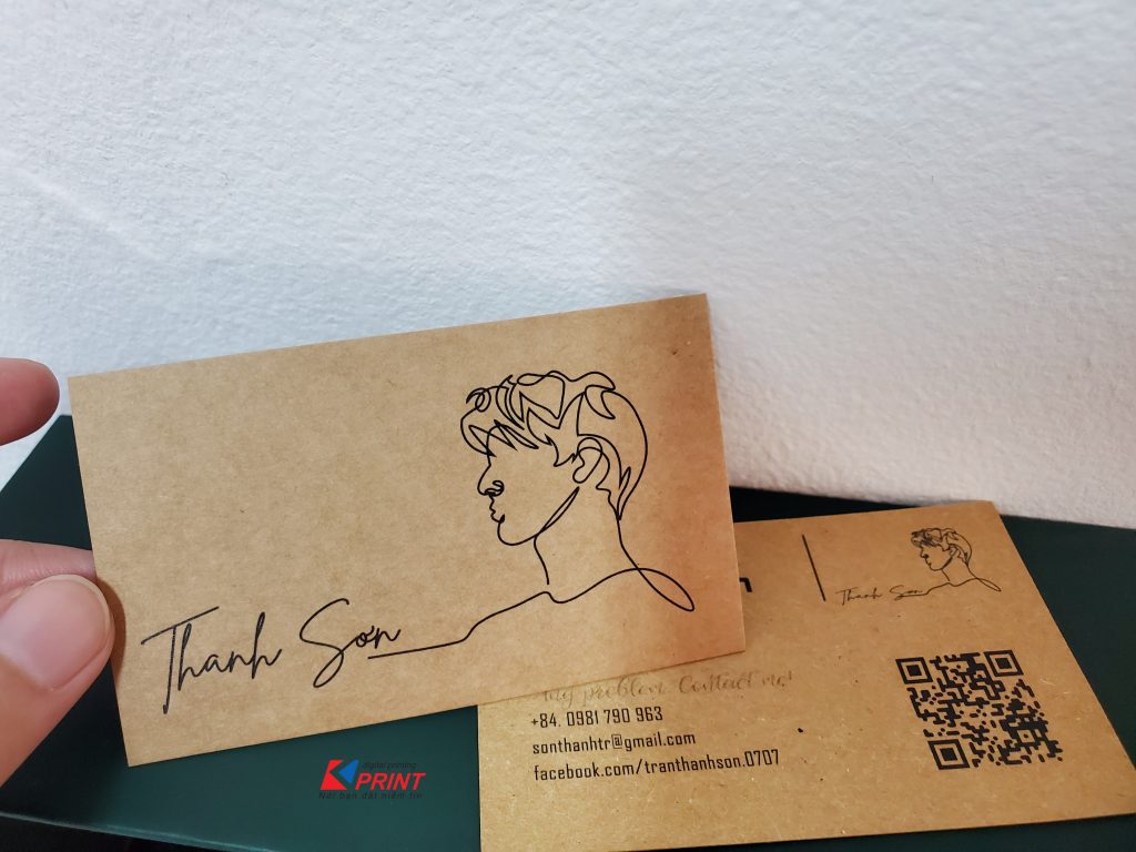 in card visit giấy kraft